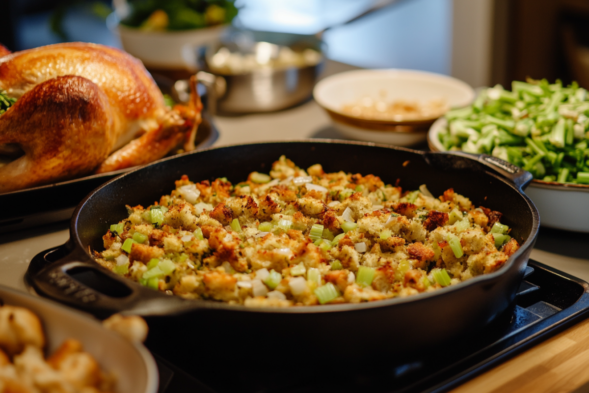 From sautéing vegetables to stuffing the turkey—step-by-step preparation.