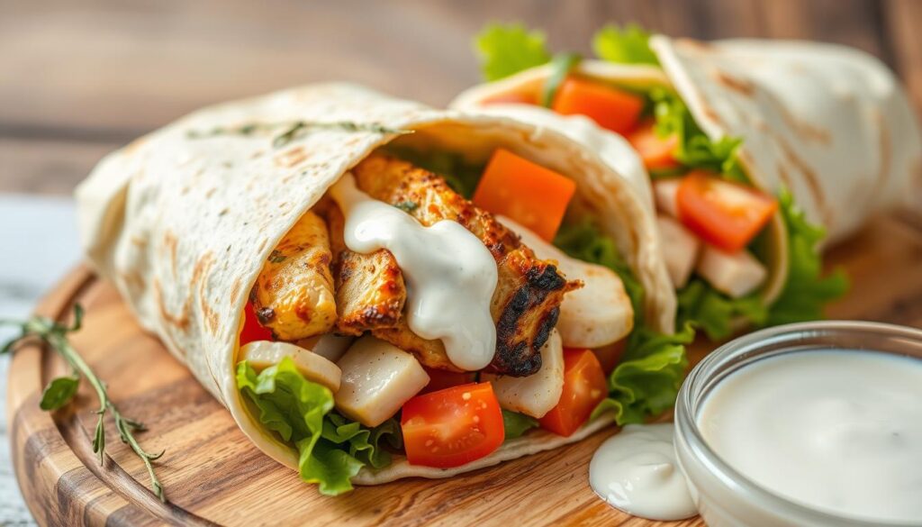 The Ultimate Cheesy Garlic Chicken Wrap!