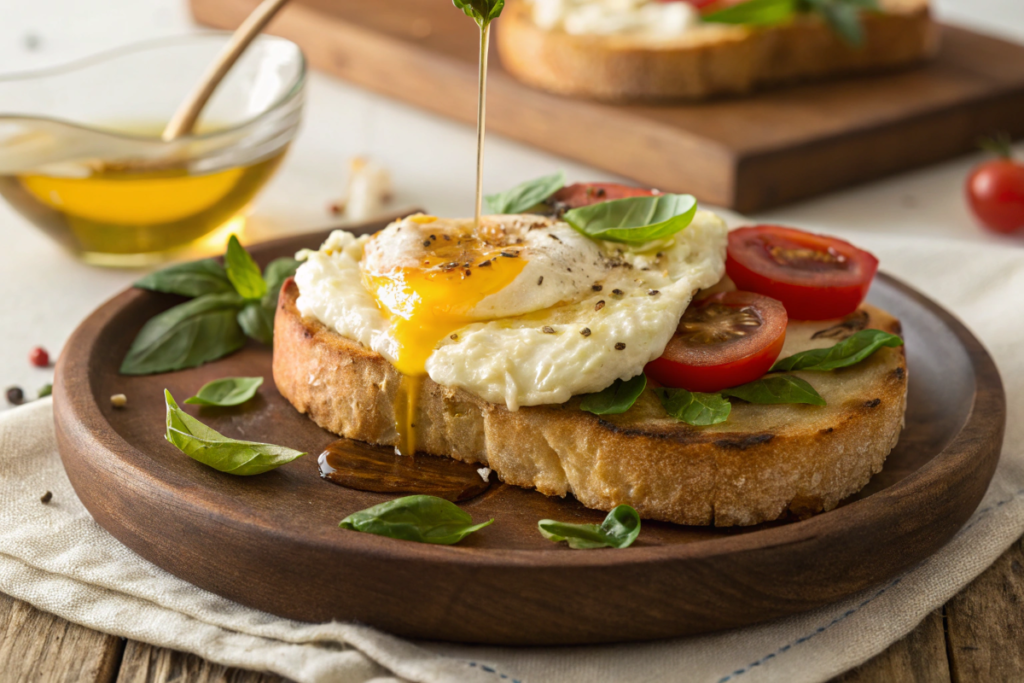 Eggs and Ricotta Sandwich with Fresh Herbs and Tomatoes