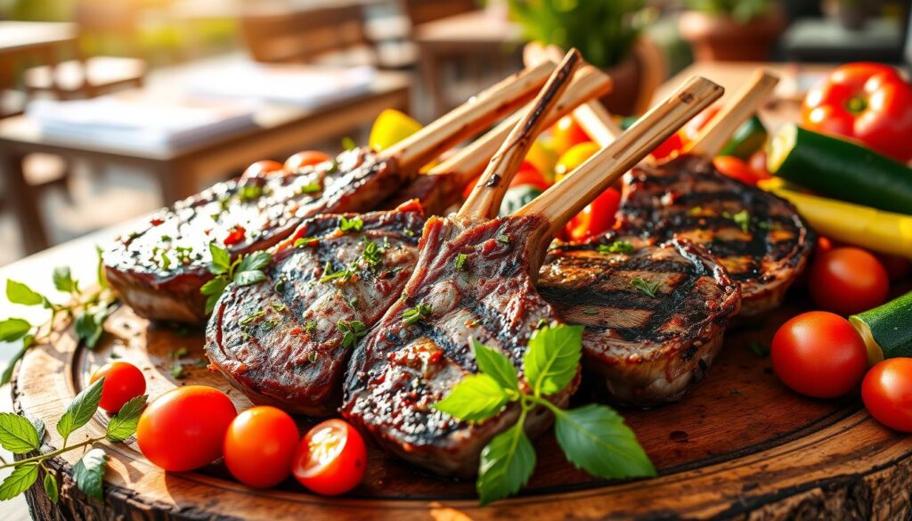 grilled lamb chops Mediterranean style