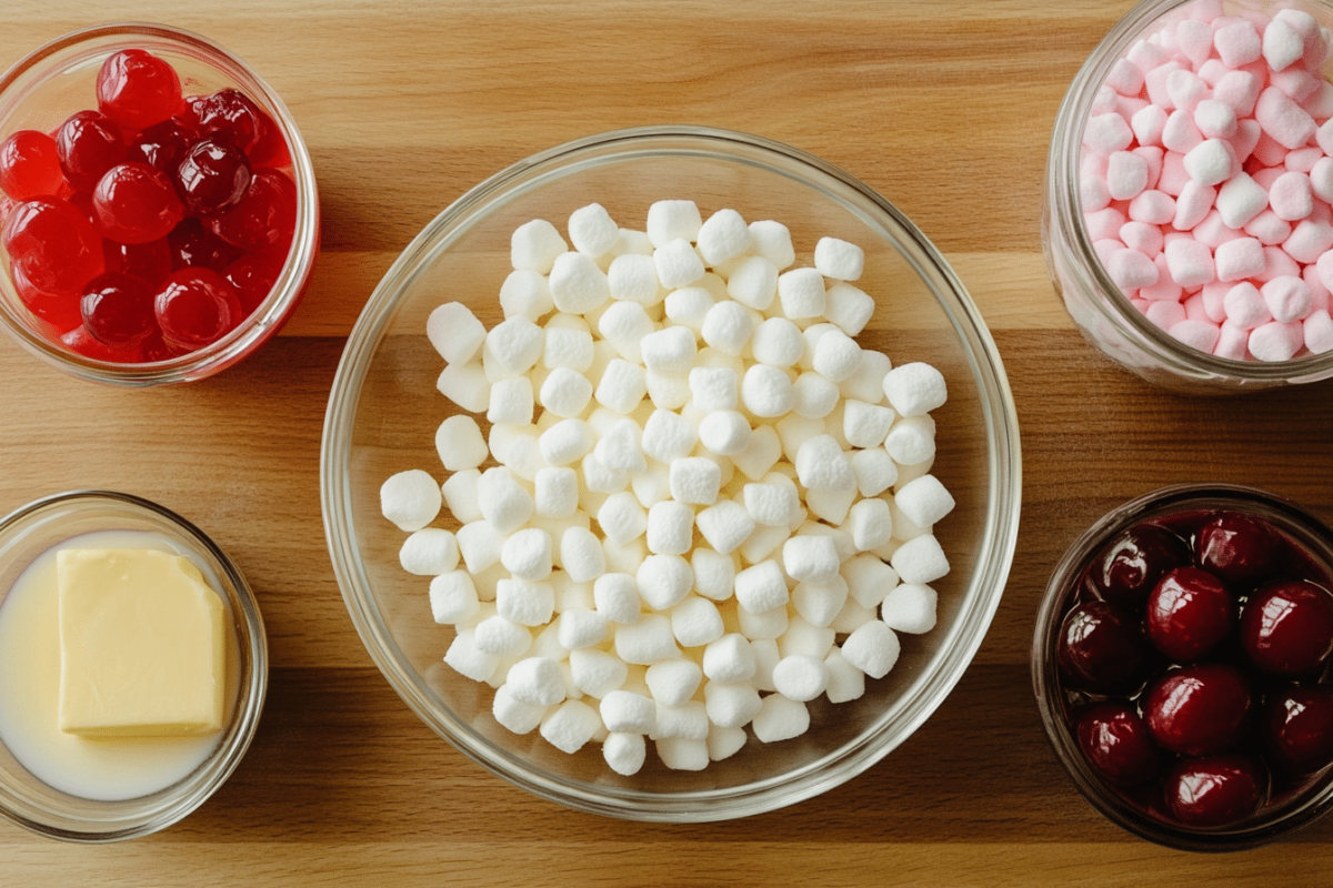 Ingredients for Cherry Rice Krispies Treats