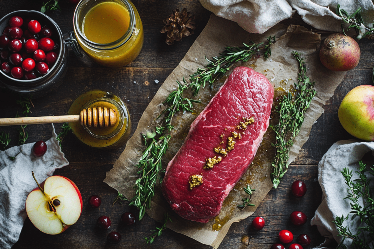 Ingredients for Cranberry Dijon Boeuf Loin Roast